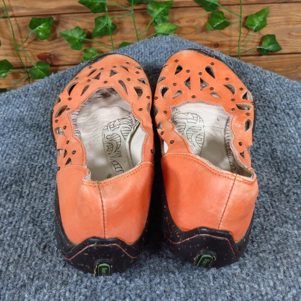 Jambu Edge Barefoot Women Flat Size 7 Casual‎ Comfort Walking Orange Leather - Picture 4 of 6